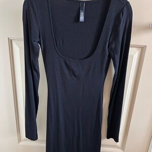 SKIMS Black Long Sleeve Dress